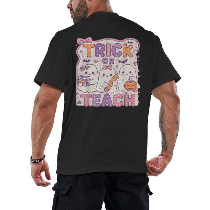 Trick Or Teach Retro Halloween Teacher Look Men's Back Print T-Shirt