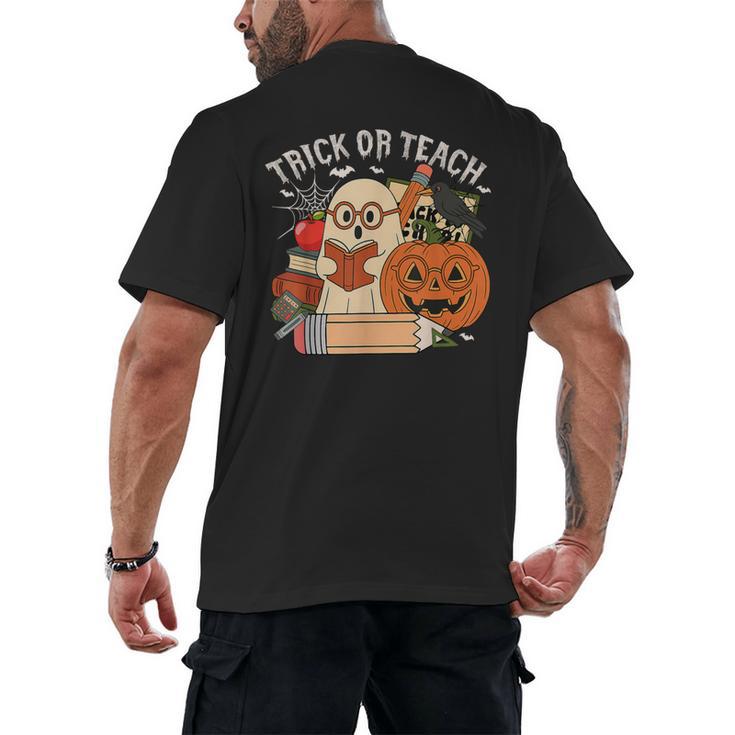 Trick Or Teach Retro Halloween Teacher Women Men Costume Men's Back Print T-Shirt