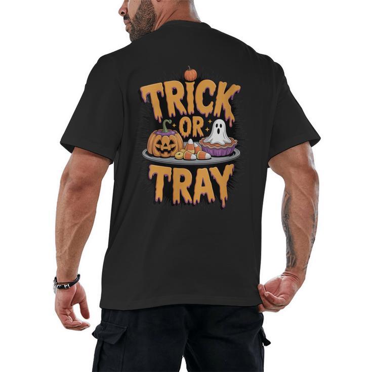 Trick Or Tray Halloween Cafeteria Teacher School Men's Back Print T-Shirt
