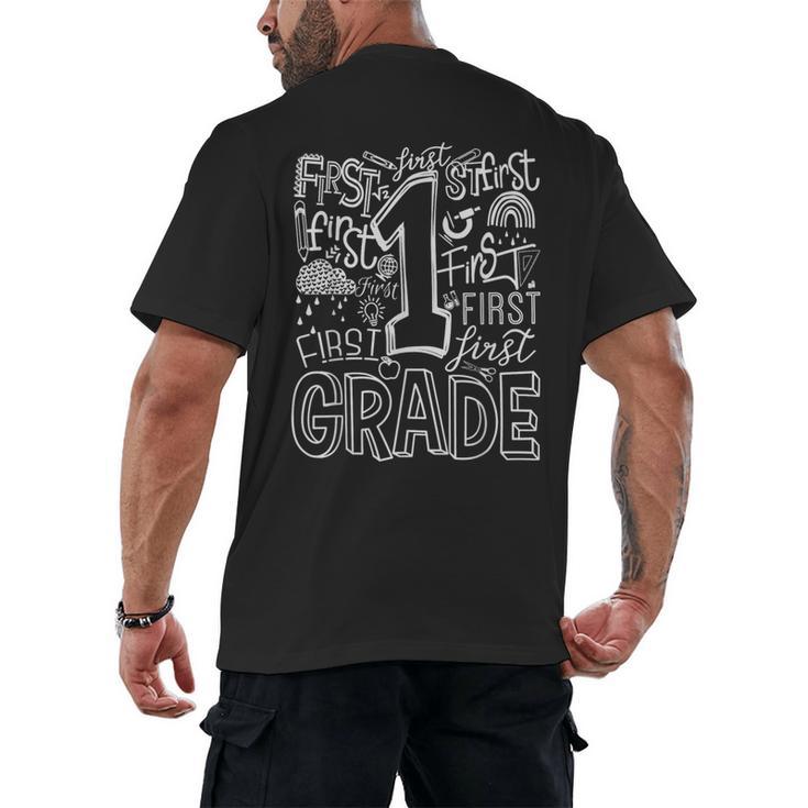 Typography 1st Grade Team Student Teacher Men's Back Print T-Shirt