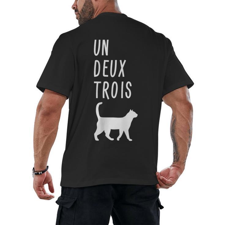 Un Deux Trois Cat Shirt French Teacher Men's Back Print T-Shirt