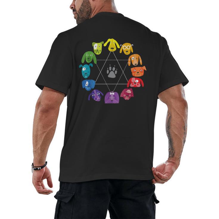 Unique For Artists By ADS Color Wheel Educational Art Teacher Dog Themed Artist Small Men's Back Print T-Shirt, trending gift Unique For Artists By ADS Color Wheel Educational Art Teacher Dog Themed Artist Small Men's Back Print T-Shirt, trending gift