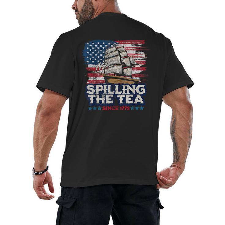 US History Teacher Boston Spilling The Tea Since 1773 Men's Back Print T-Shirt