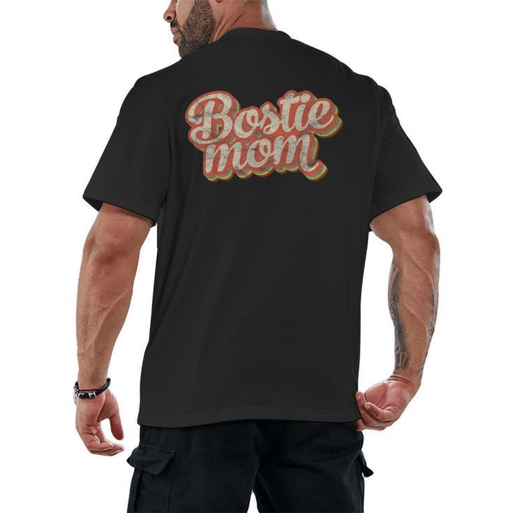 Vintage Boston Terrier Mom Dog Lover Pet Bostie Mama Men Women Girls Kids Men's Back Print T-Shirt