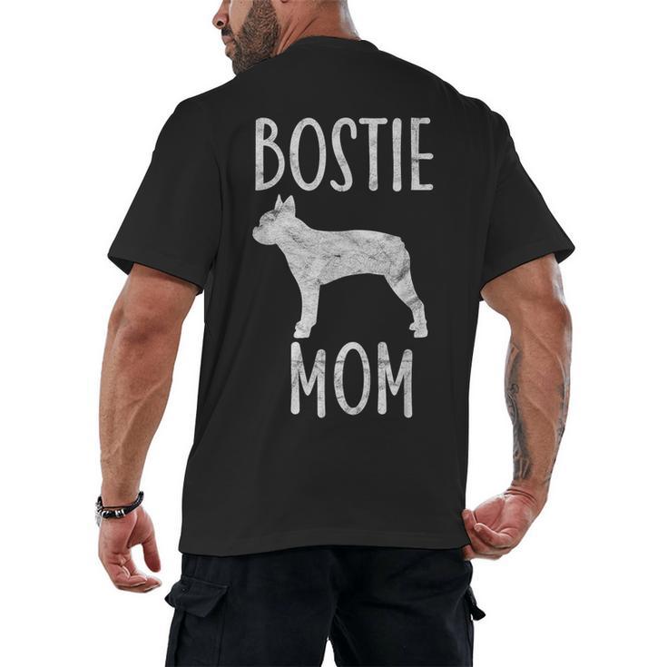 Vintage Boston Terrier Mom Dog Owner Bostie Mother Men's Back Print T-Shirt