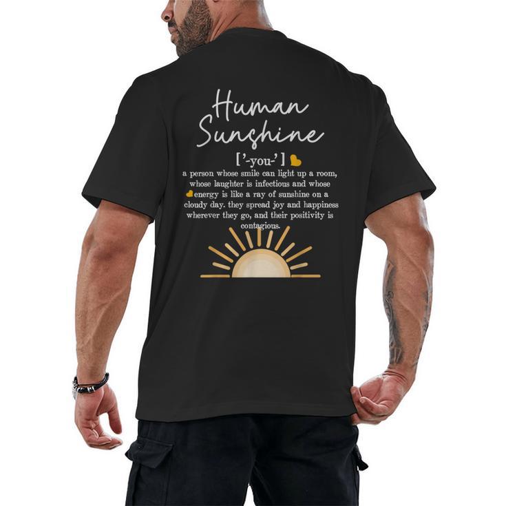 Vintage Human Sunshine Definition Teachers Mom Boss Women Men's Back Print T-Shirt