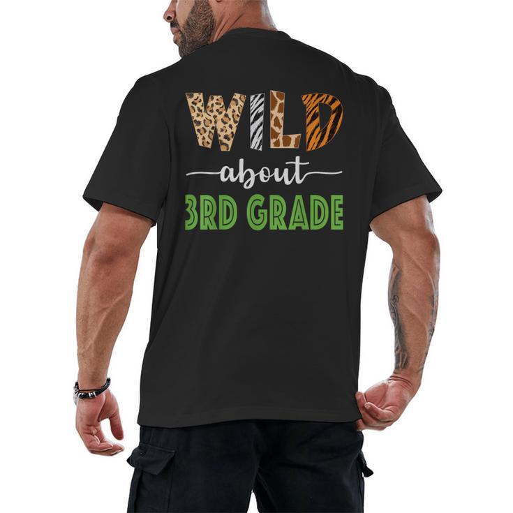 Wild About 3rd Grade Teacher Student Third Grade Zoo Safari Men Women Girls Kids Men's Back Print T-Shirt