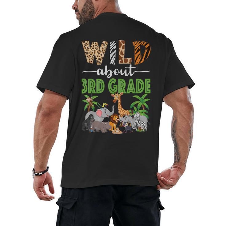 Wild About 3rd Grade Teacher Student Third Grade Zoo Safari Men's Back Print T-Shirt