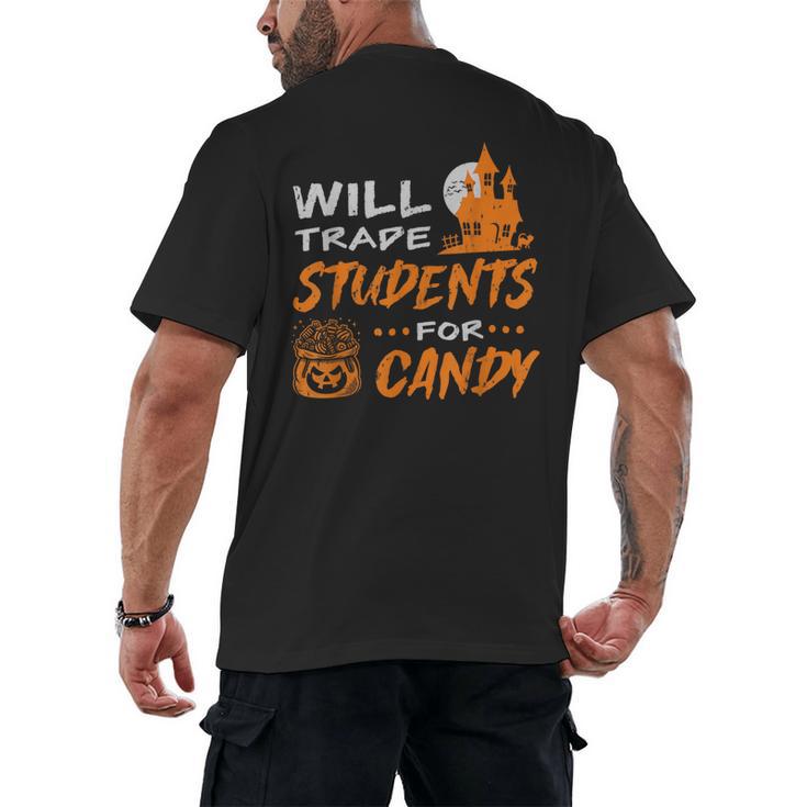 Will Trade Students For Candy Halloween Costume Teacher Men's Back Print T-Shirt