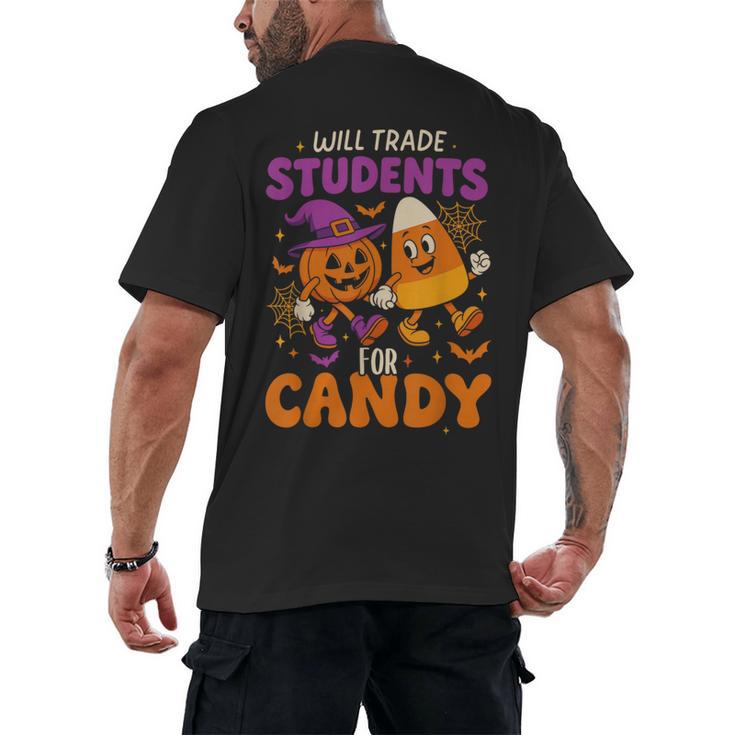 Will Trade Students For Candy Shirt Fun Candy Corn Teacher Men's Back Print T-Shirt