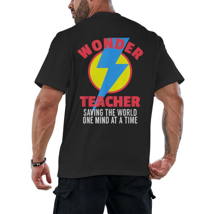 Wonder Teacher Costume Shirt Teacher Halloween Costume Tee Men's Back Print T-Shirt