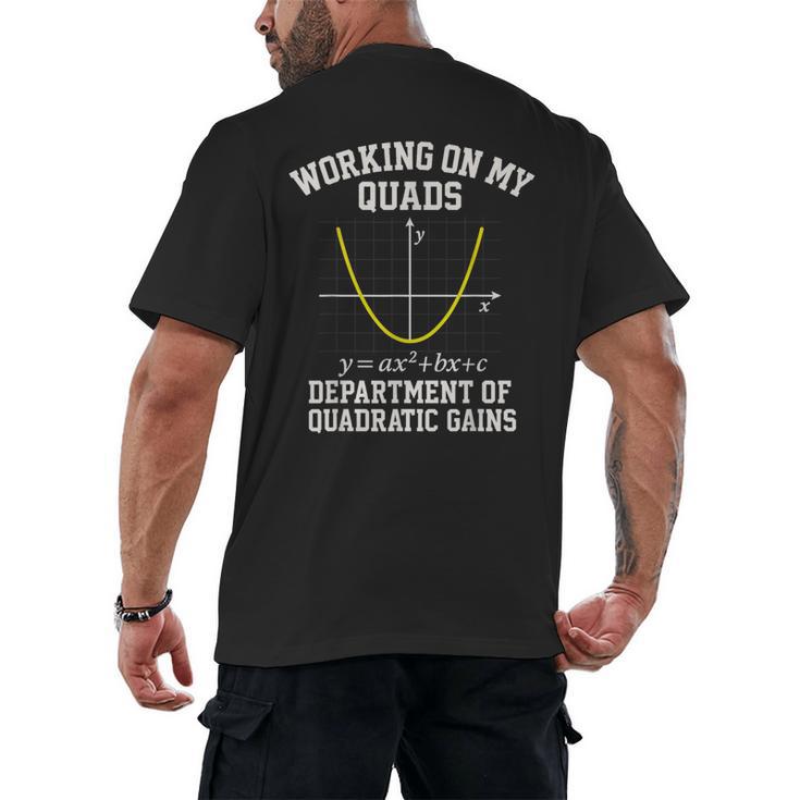 Working On My Quads Algebra Math Gym Teacher Men's Back Print T-Shirt