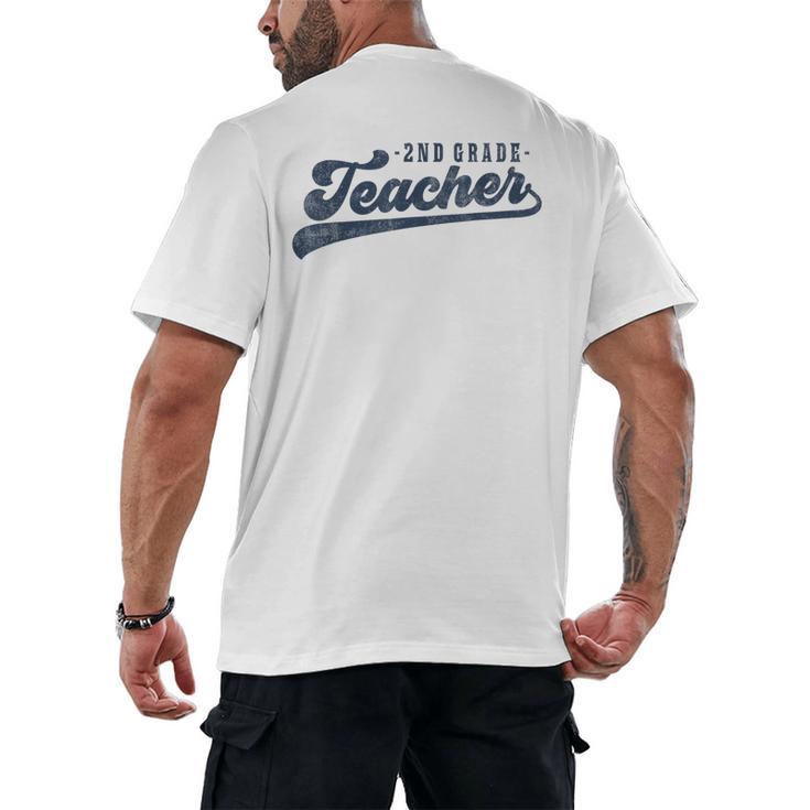 2nd Grade Teacher Cute Vintage Graphic Second Grade Teacher Men Women Men's Back Print T-Shirt
