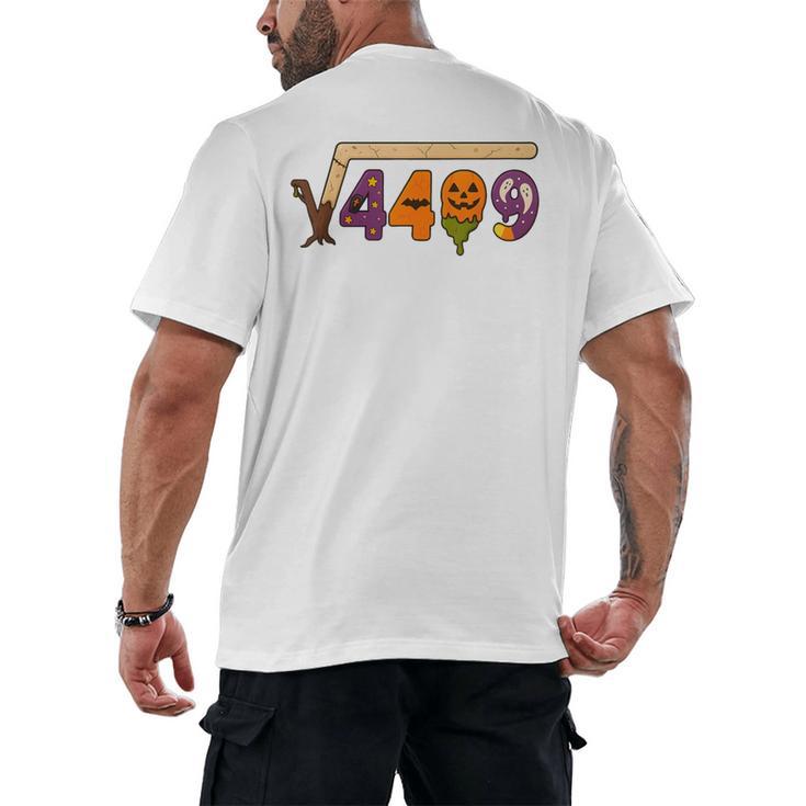 67 Meme Math Teacher 6 7 Halloween Square Root 4489 Men's Back Print T-Shirt