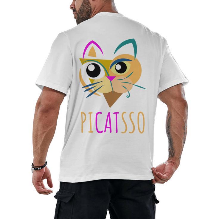 Abstract Cat Art Picatsso Shirt For Art Teachers Men's Back Print T-Shirt