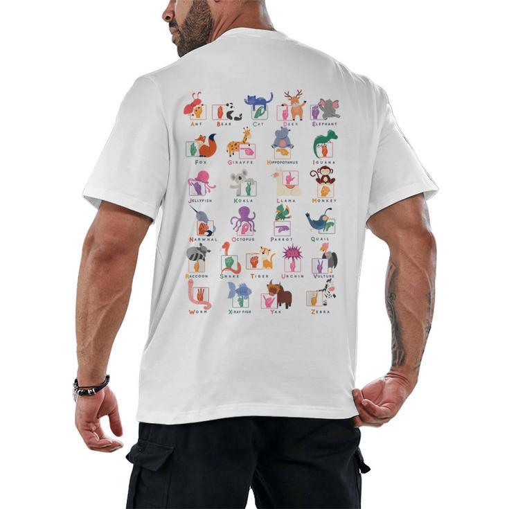 American Sign Language For Teachers ASL Alphabet Men's Back Print T-Shirt