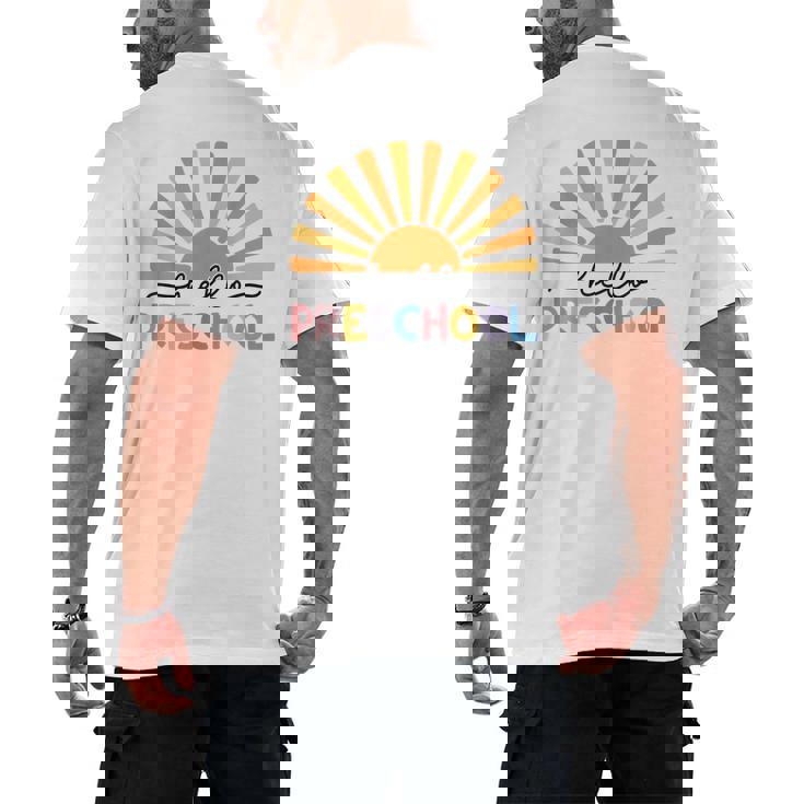 Back To School Hello Preschool For Kids Teacher Women Men&#x27;s Back Print T-Shirt