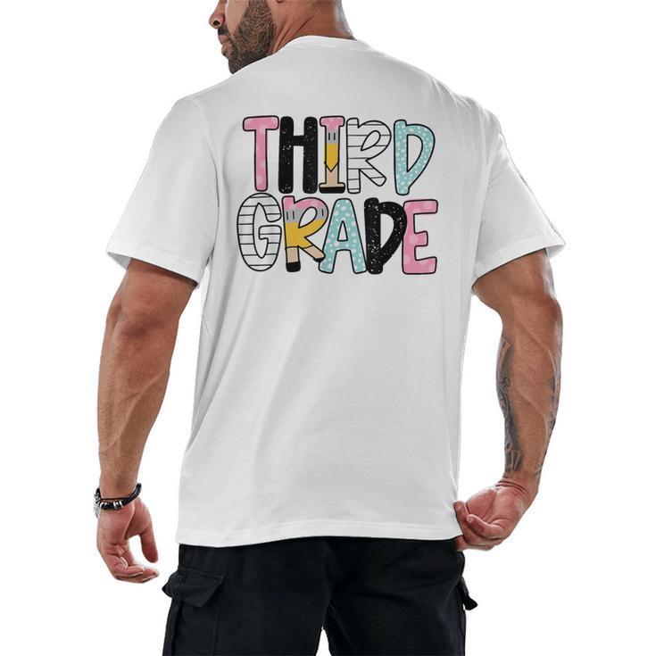 Back To School Third Grade Teacher First Day Of 3rd Grade Men's Back Print T-Shirt
