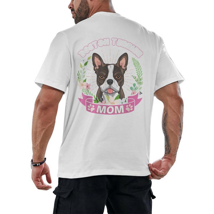 Boston Terrier Mom Mother's Day Men's Back Print T-Shirt