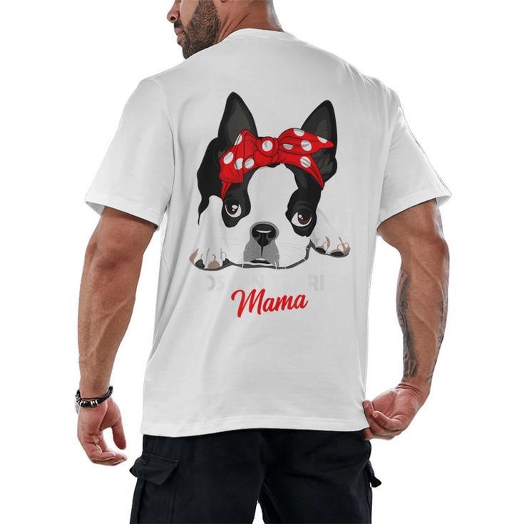 Boston Terrier Mum Dog Woman Idea Men's Back Print T-Shirt