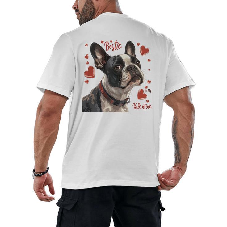 Boston Terrier Is My Valentine Cute Pet Dog Owner Valentine Men's Back Print T-Shirt