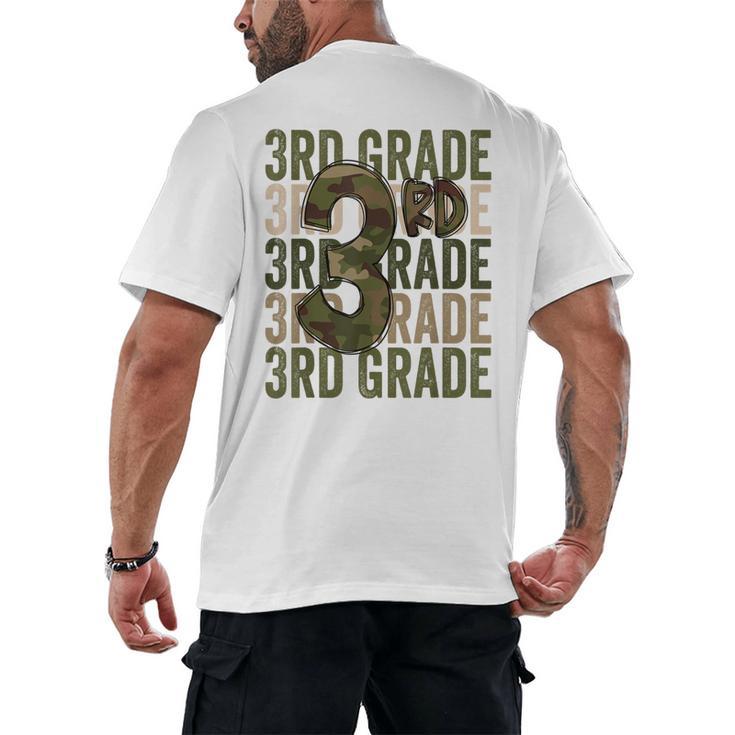 Camo Team 3rd Grade Squad Back To School Teacher Kids Boys Men's Back Print T-Shirt