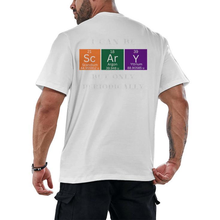 Chemisty Science Teacher Periodic Table Halloween Men's Back Print T-Shirt