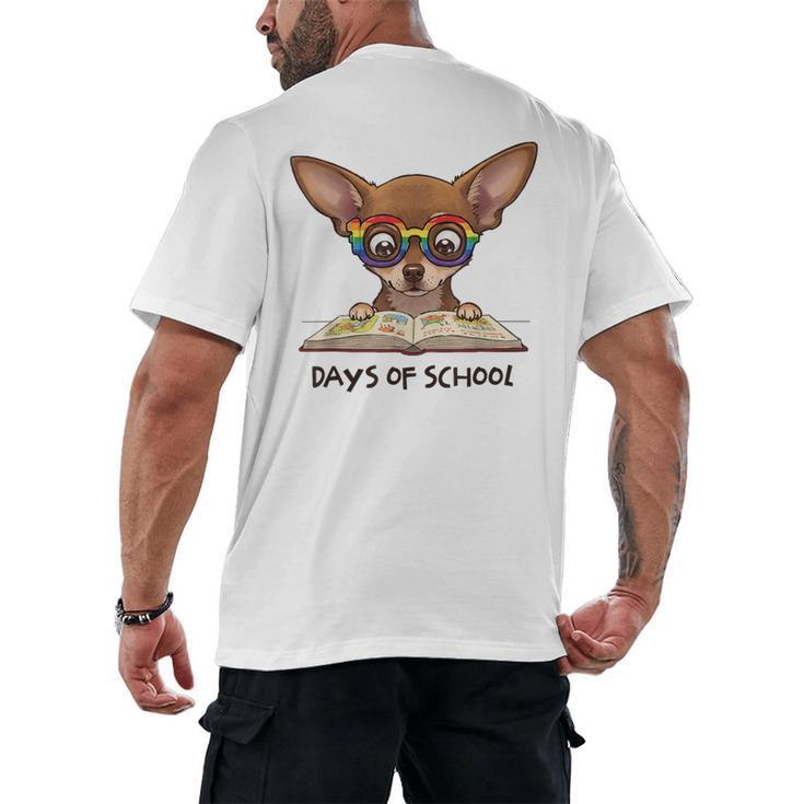 Chihuahua 100 Days Of School Rainbow Glasses Teacher Men's Back Print T-Shirt