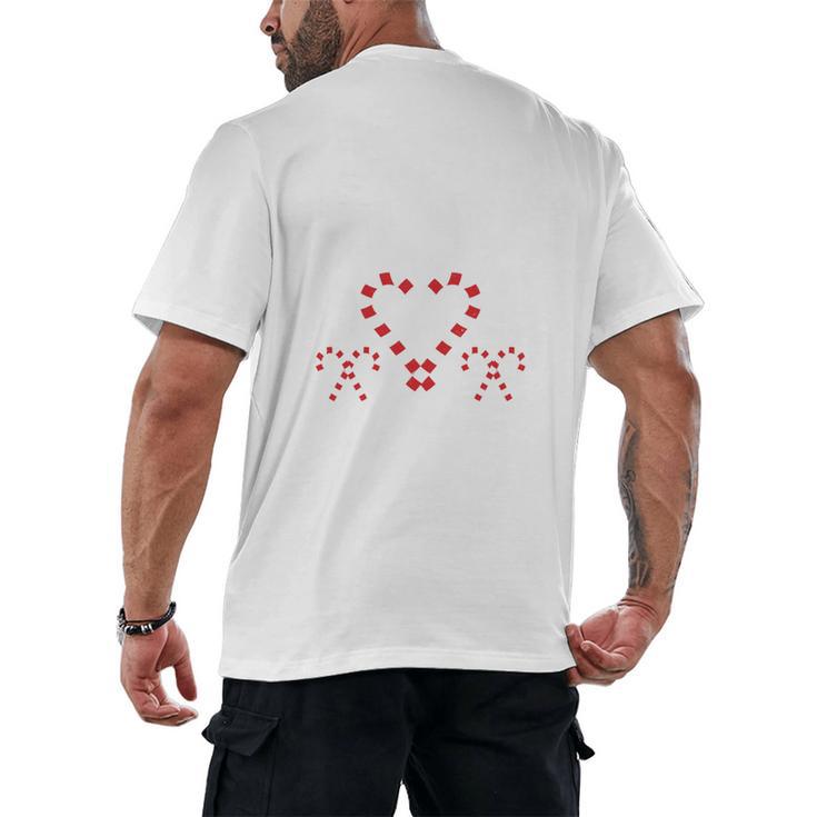 Christmas Candy Cane Work Of Heart Fourth 4th Grade Teacher Men's Back Print T-Shirt