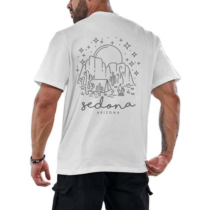 Cool Vintage Cactus Sedona Arizona Camping Souvenir Men's Back Print T-Shirt