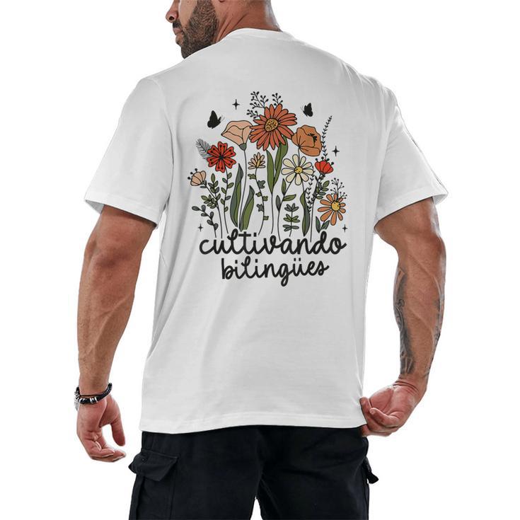 Cultivando Bilingues Dual Language Crew Bilingual Teacher Men Women Girls Kids Men's Back Print T-Shirt