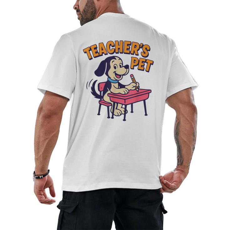 Cute Elementary School Student Dog Teacher's Pet Men's Back Print T-Shirt