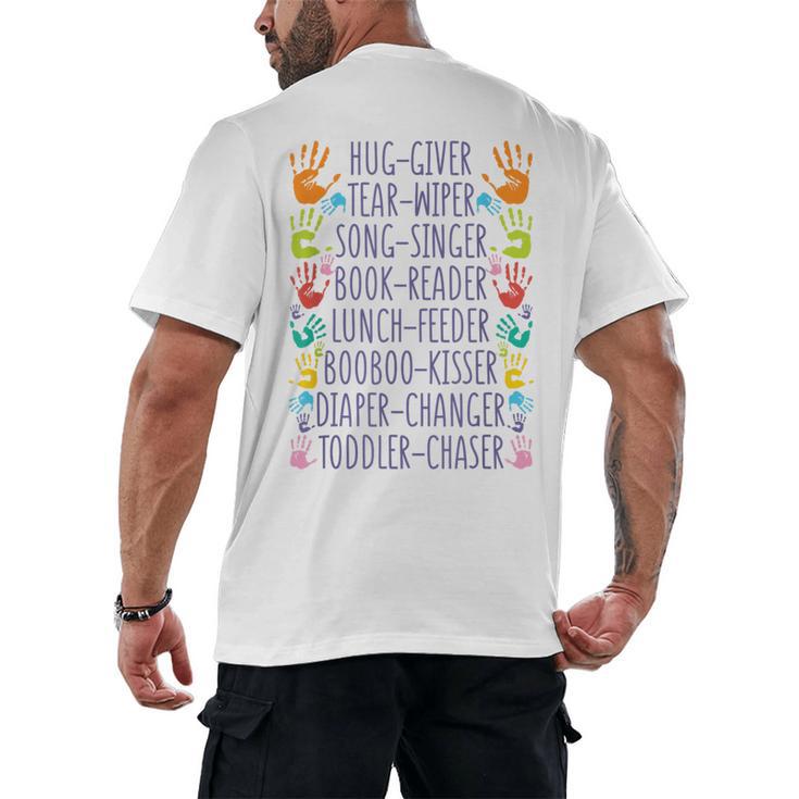 Daycare Provider Daycare Teacher Childcare Provider Men's Back Print T-Shirt
