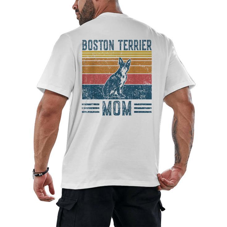 Dog Boston Terrier Mom Vintage Boston Terrier Mom Men's Back Print T-Shirt