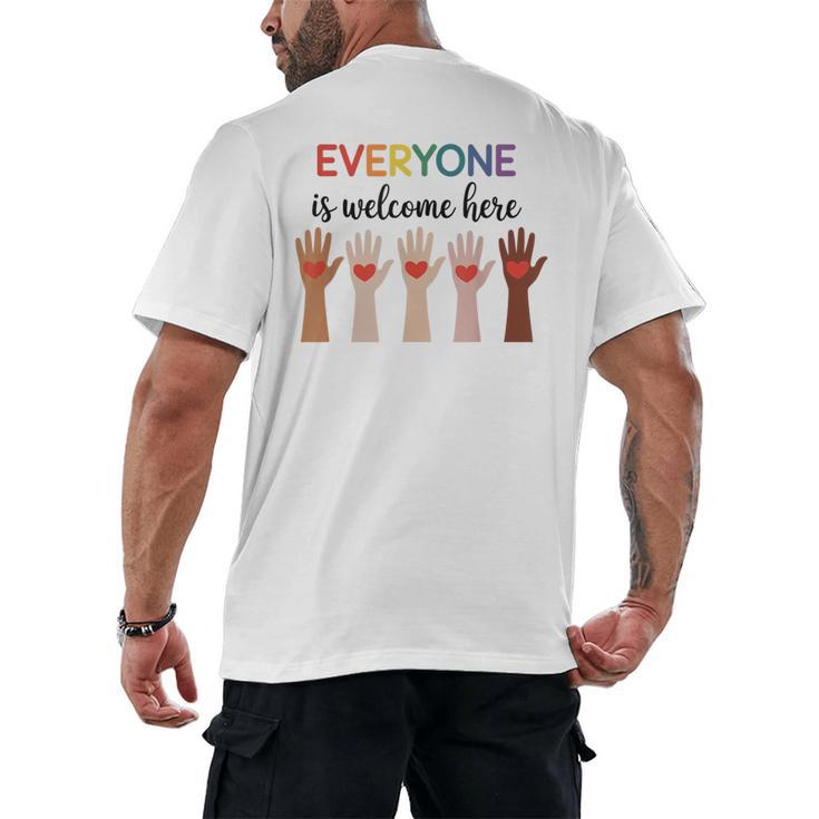 Everyone Is Welcome Here Idaho Teacher Men's Back Print T-Shirt