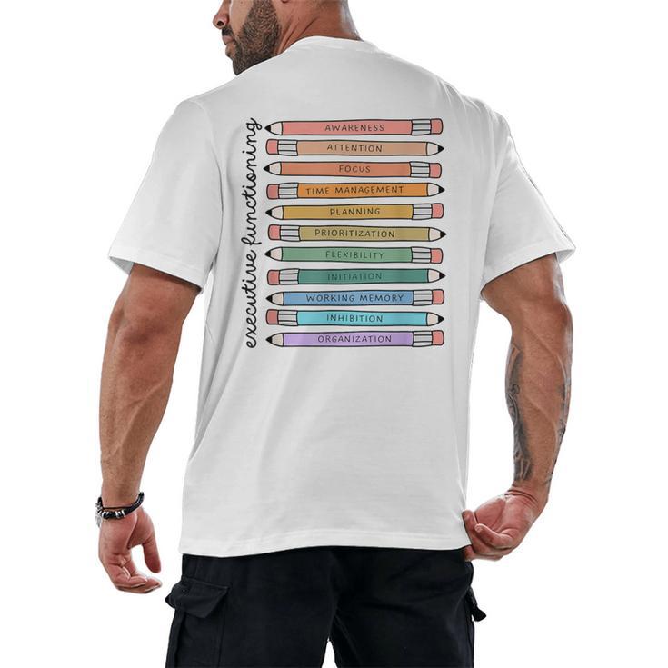 Executive Functioning Skills Back To School Sped Teacher SLP Men's Back Print T-Shirt