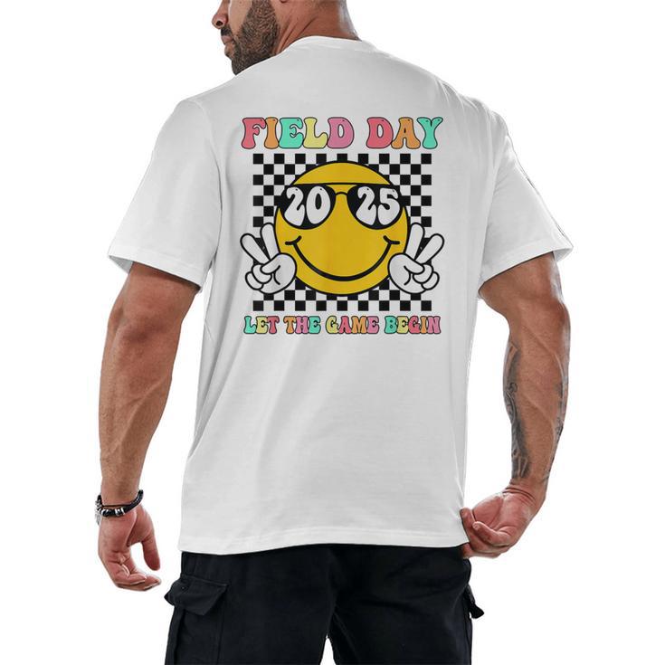 Field Day 2025 Let The Games Begin Yellow Team Teachers Kids Men's Back Print T-Shirt