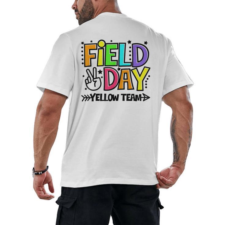 Field Day Yellow Team For Teacher Kids Field Day Games Men's Back Print T-Shirt