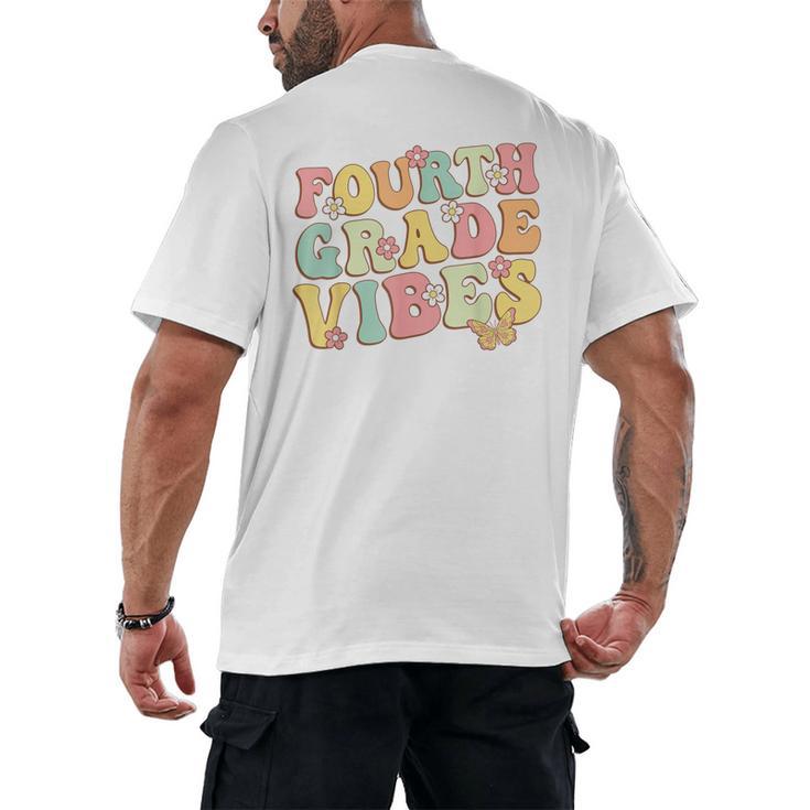 Fourth Grade Vibes Hello Team 4th Grade Teacher Kids Retro Men's Back Print T-Shirt