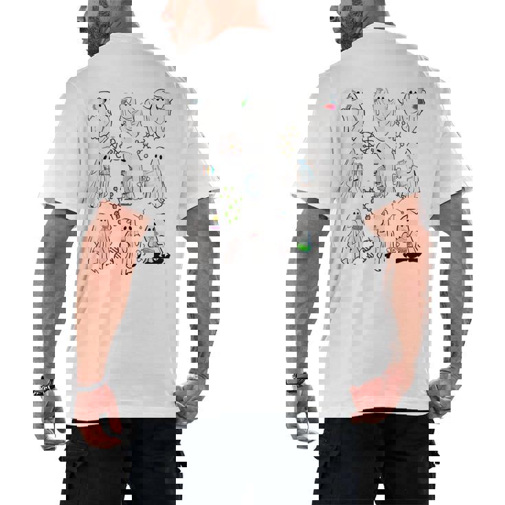 Ghost Science Teacher Chemistry Laboratory Halloween Costume Men&#x27;s Back Print T-Shirt