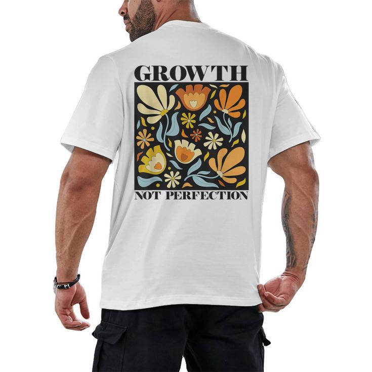 Growth Not Perfection Abstract Florals SPED Teacher Men's Back Print T-Shirt