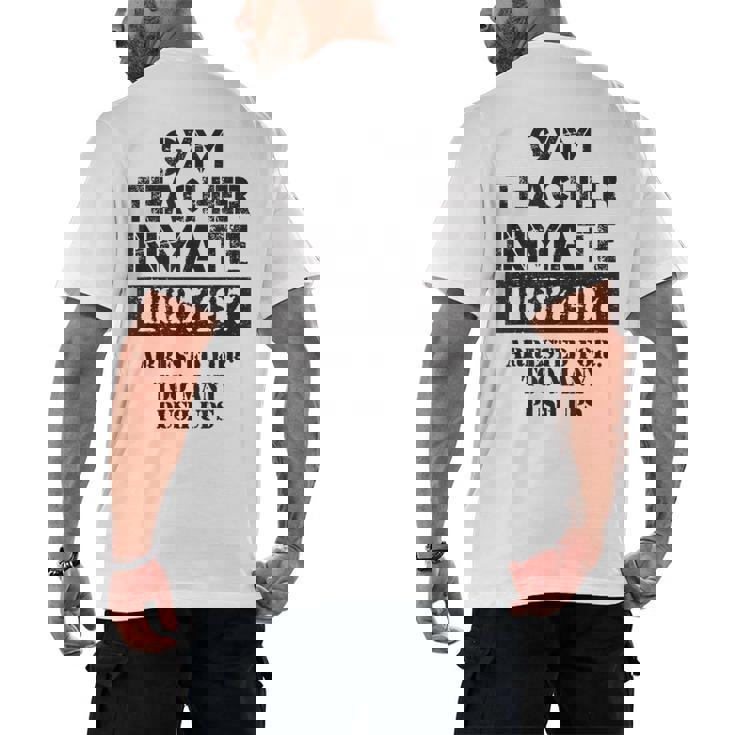 Halloween Gym Teacher Prisoner Costume Men&#x27;s Back Print T-Shirt