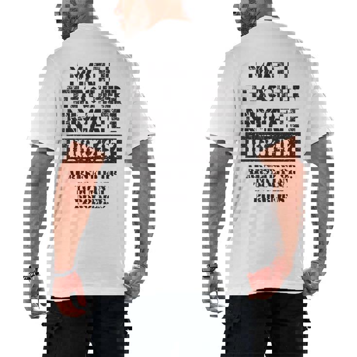 Halloween Math Teacher Prisoner Costume Men&#x27;s Back Print T-Shirt