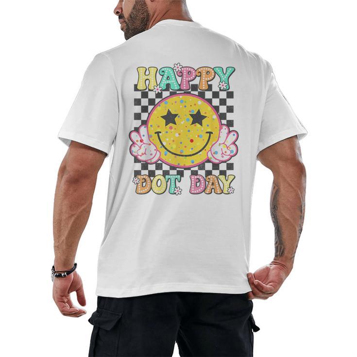Happy Dot Day Hippie Flowers Smile Face Groovy Teacher Kids Men's Back Print T-Shirt