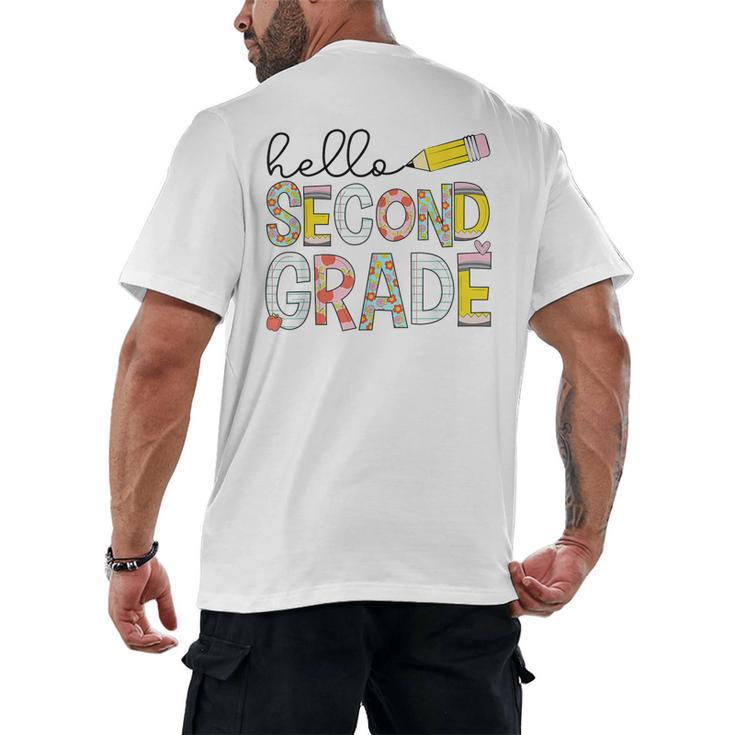Hello Second Grade Team 2nd Grade Back To School Teacher Kid Men's Back Print T-Shirt
