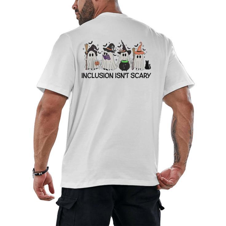 Inclusion Isn't Scary Boo Ghost Halloween Sped Teacher Men's Back Print T-Shirt