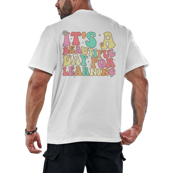 It's Beautiful Day For Learning Retro Teacher Students Women Men's Back Print T-Shirt
