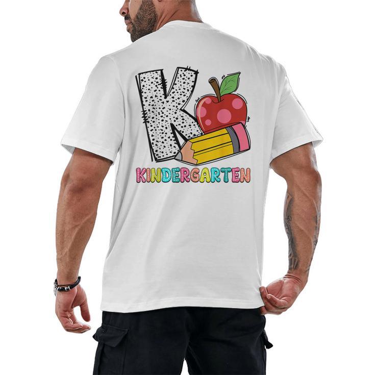 K Is For Kindergarten Teacher Pencil Apple Back To School Men's Back Print T-Shirt