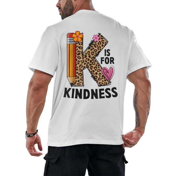 K Is For Kindness Unity Day Teacher Kids Men's Back Print T-Shirt