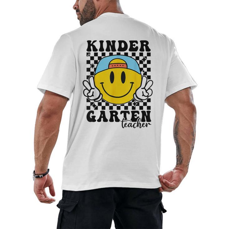 Kindergarten Teacher Hippie Smile Face Back School Men's Back Print T-Shirt